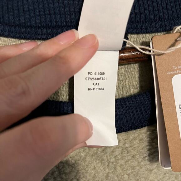 Patagonia Men’s Reversible Shearling Crewneck Sweatshirt Top Oat Blue XXL - Picture 7 of 8